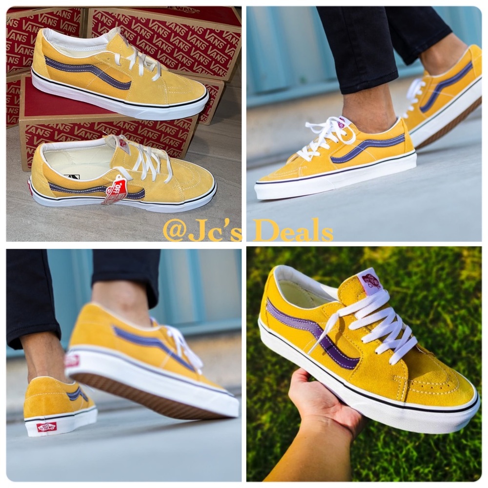 🔥 VANS SK8 LOW HONEY GOLD PURPLE SNEAKERS FOR MEN 🔥 - Picture 1 of 11